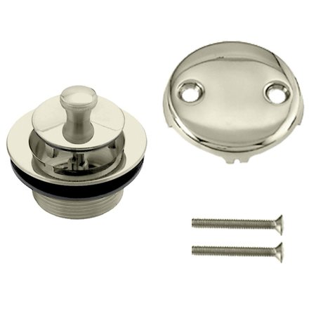 WESTBRASS Twist & Close Tub Trim Set W/ Two-Hole Overflow Faceplate in Polished Brass D94-2-01